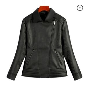 Brand new women black leather jacket